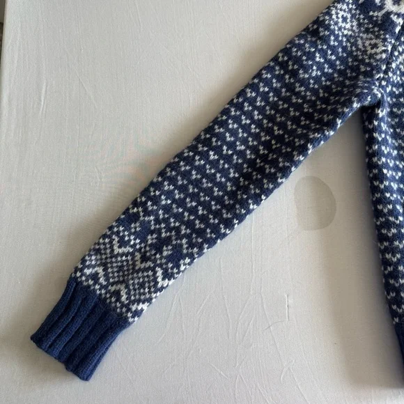 Aerie Lambs Wool Rabbit Hair Y2K Fair Isle Fisherman Cardigan‎ Sweater Medium - Picture 4 of 11